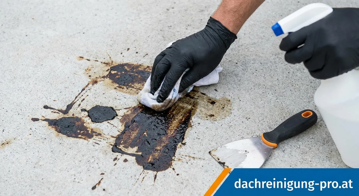 Entfernung von zähen Bitumenflecken auf einer Oberfläche