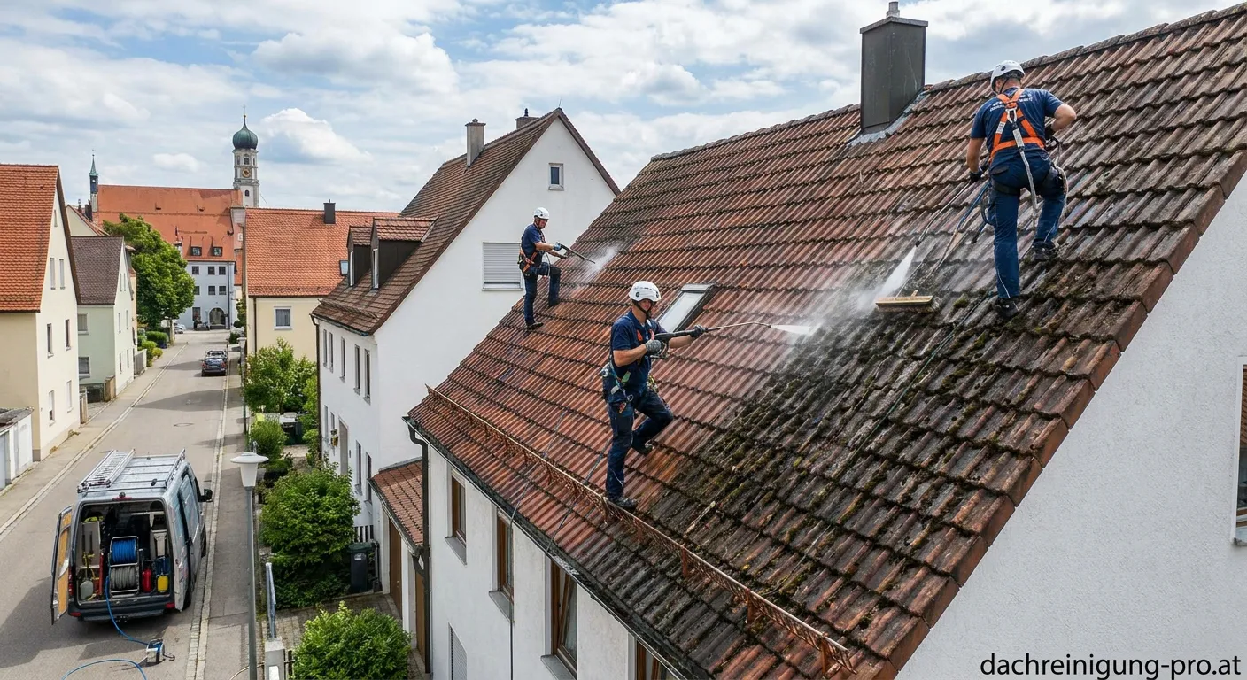 Professionelle Dachreinigung durch Fachmann in Augsburg