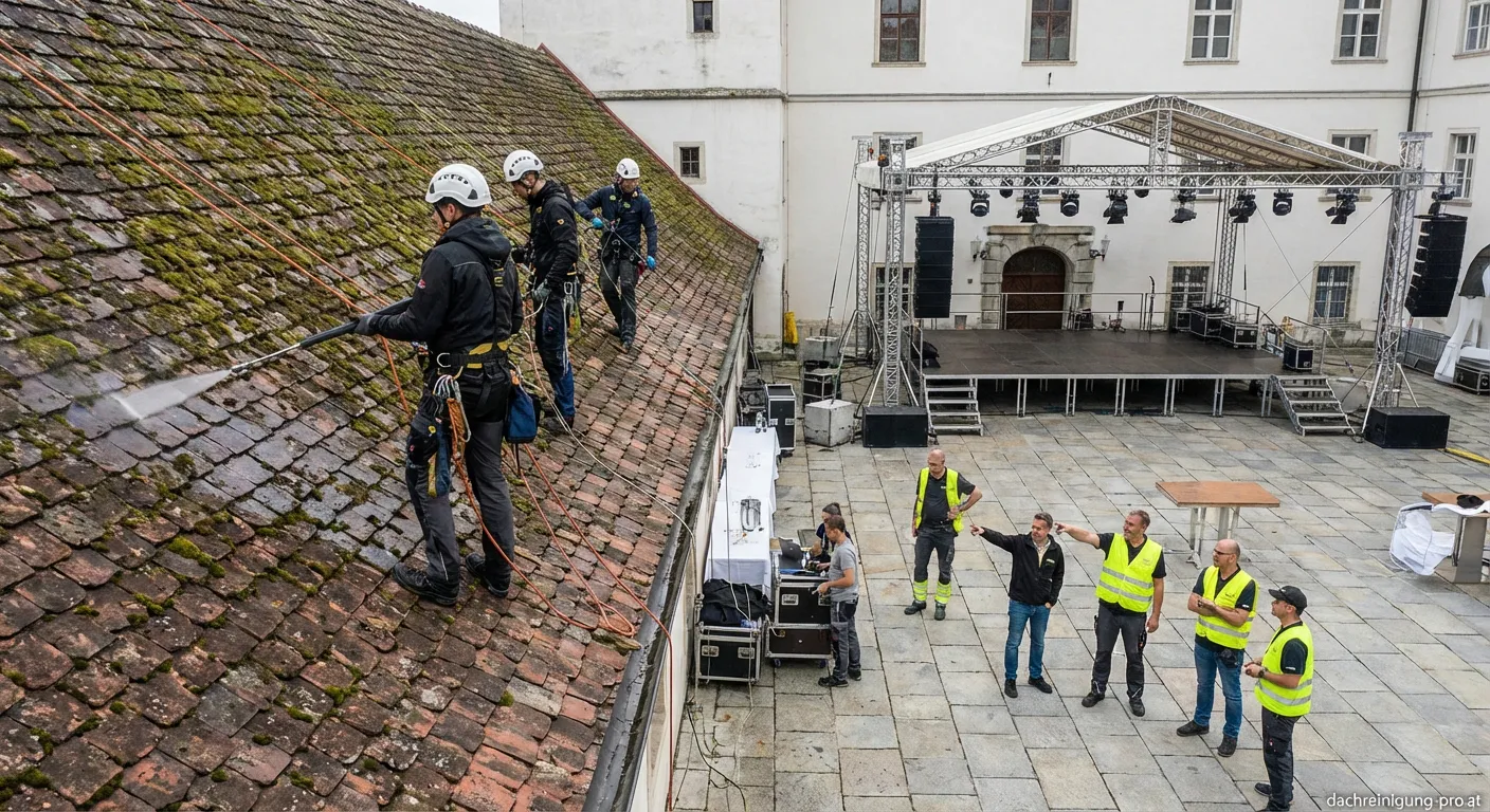 Dachreinigung wird von einem Profi durchgeführt