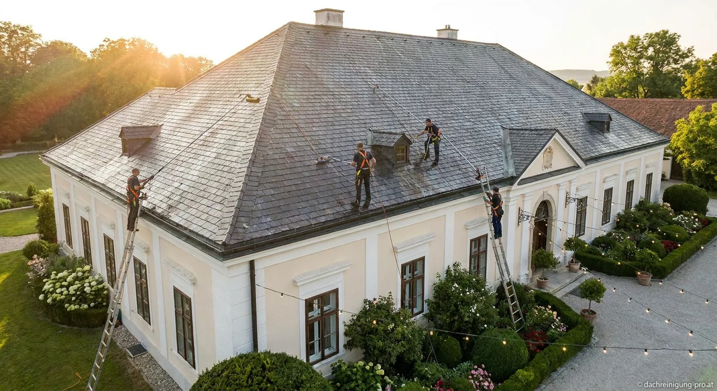 Dachreinigung bei einer Eventlocation im Einsatz
