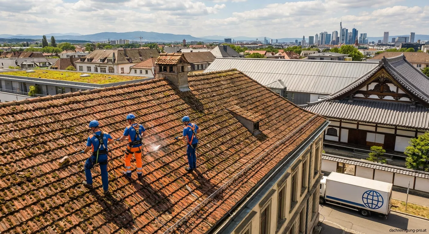 Professionelle Dachreinigung durch internationales Expertenteam
