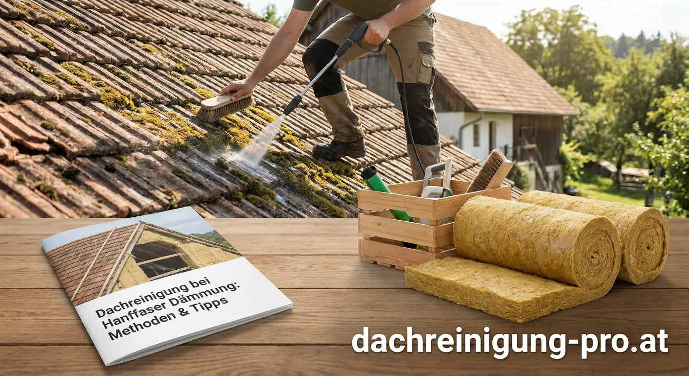 Dachreinigung einer Hanffaserdämmung