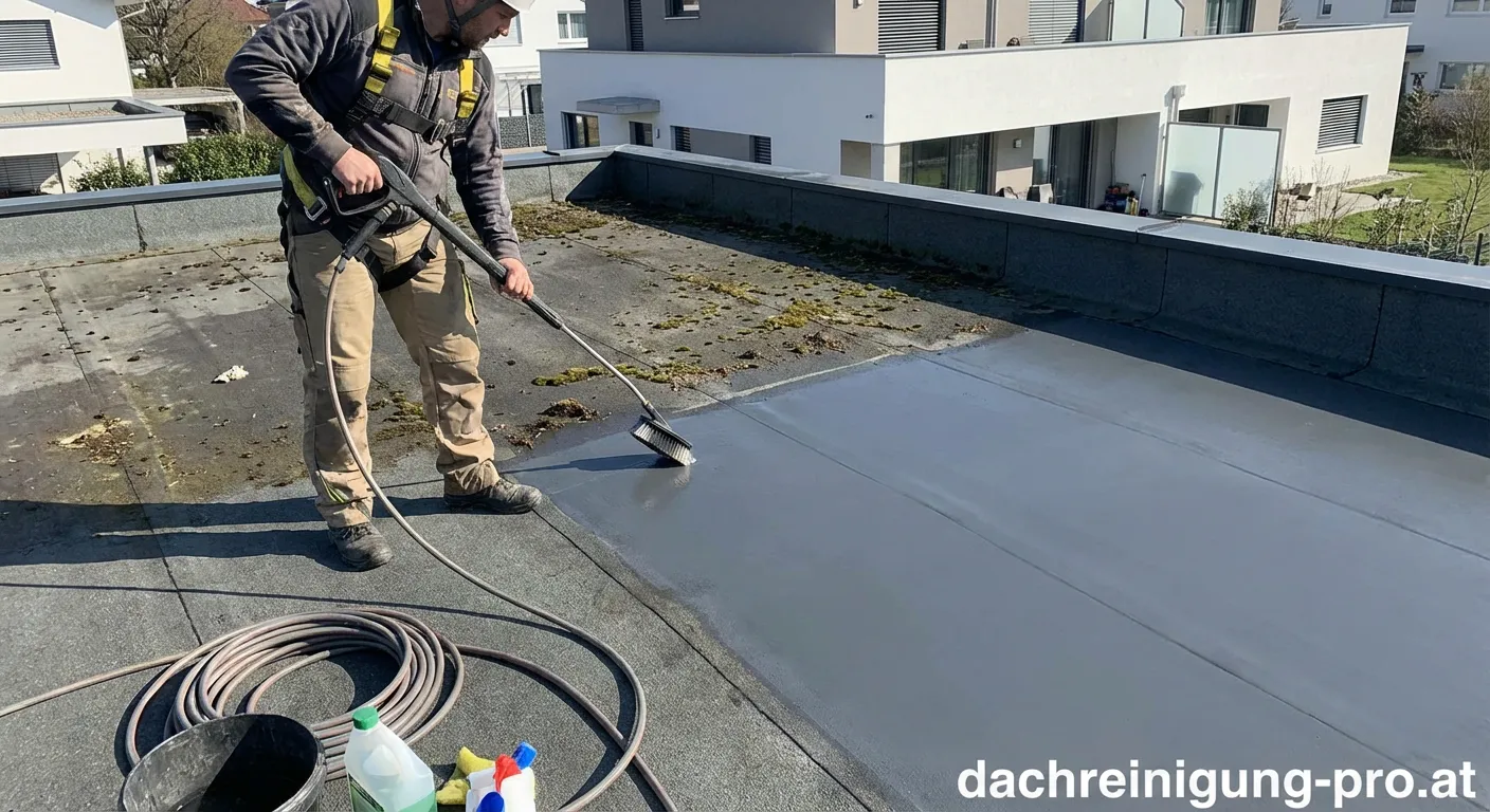 Dachreinigung Hertalan Flachdach EPDM Membran
