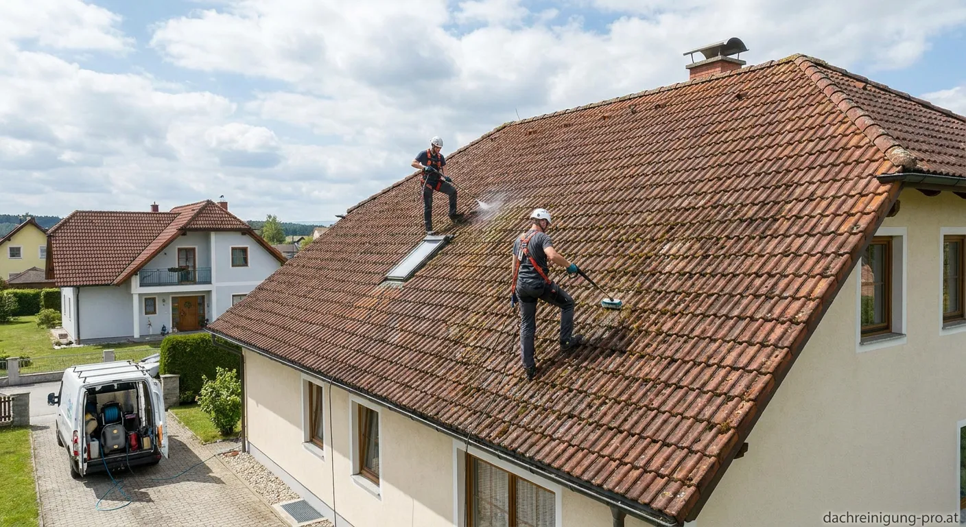 Fachgerechte Dachreinigung an einem Einfamilienhaus in Norderstedt