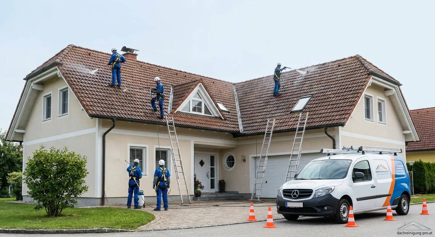 Prüfung von Firmenunterlagen für Dachreinigung